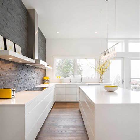 Modern white kitchen cabinet installation 1