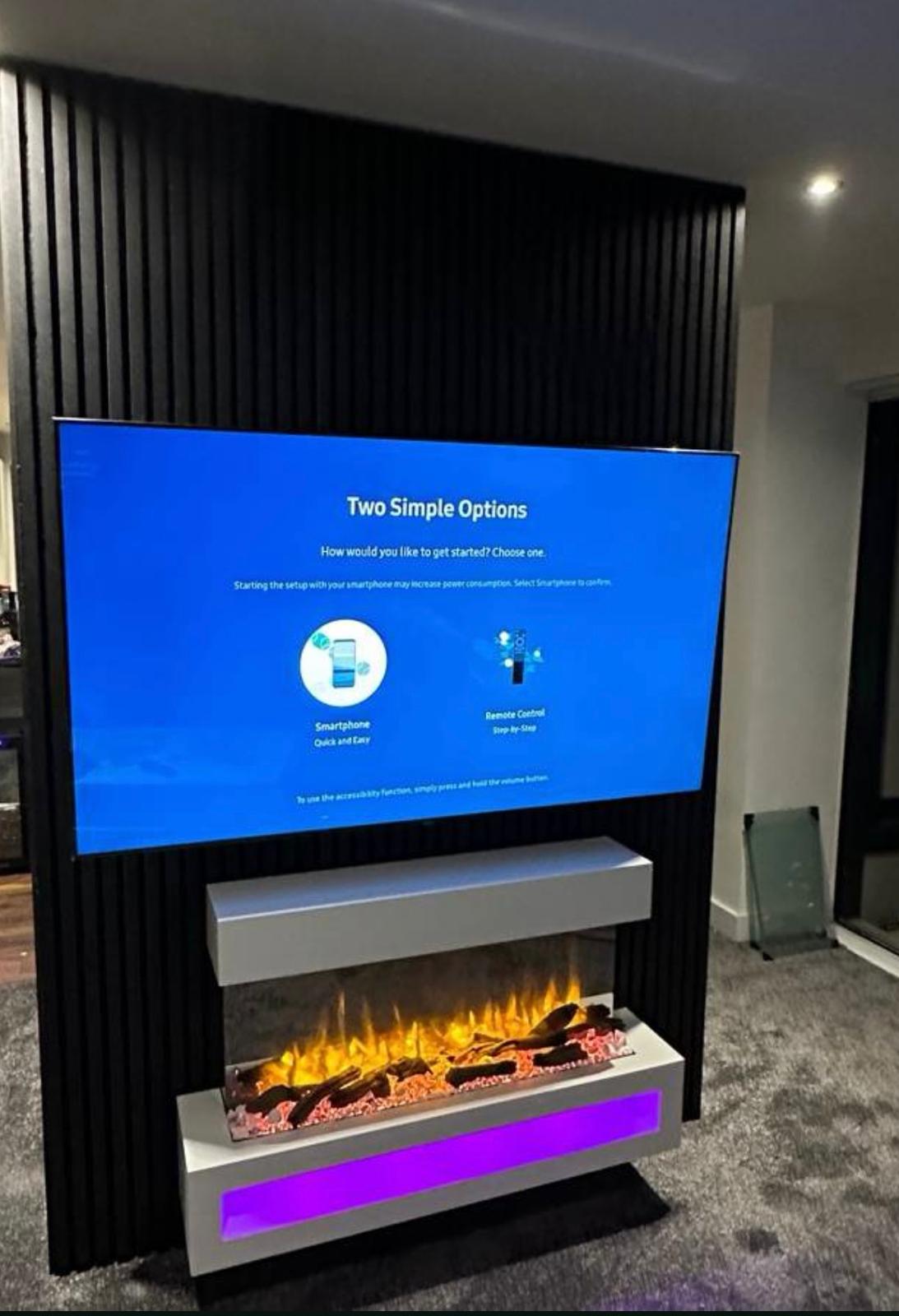 Modern TV unit and media wall installation